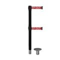 Montour Line Stanchion Dual Belt Bar.Removable Base Black Post 9ft.RDang..Belt MX630DR-BK-DANGERW-90